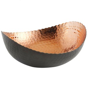 Tazón de servicio hecho a mano con base de metal decorativa, forma redonda para bodas, decoración del hogar - Product Image 3