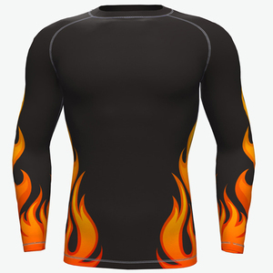 Custom Sublimated Compression Gym Shirts Long Sleeve BJJ Rashguard MMA <b>Mens</b> Rash Guard camo - Product Image 5