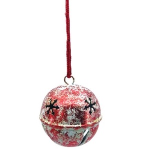 Campana colgante de METAL con diseño RENDIAR, campana roja y blanca redonda, bola de Navidad de alta calidad - Product Image 6