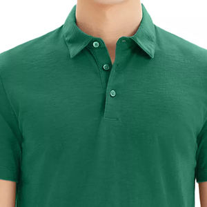 Polo personnalisé OEM, nouvelle arrivée, couleur verte, pour hommes/garçons, 100% coton piqué, tissu de haute qualité - Product Image 5