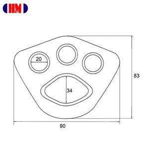 แผ่นยึดจับแบบเล็กทำจากอลูมิเนียมอัลลอยด์ B002 รับน้ำหนักได้ 30kN ขนาด 83x90 มม. สำหรับปีนหน้าผา - Product Image 2