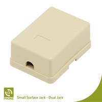 Double RJ11 6P4C à montage en surface, ABS ivoire/blanc, équipement de télécommunication, accessoires électroniques, conversion de données, certifié RoHS