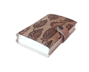 Wholesale Authentic handmade feather embossed with button closure <b>leather</b> <b>diary</b> - Product Image 3