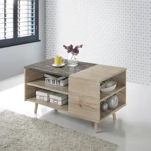 ソリッドレッグの現代的で多層の木製コーヒーテーブル