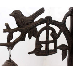 Campana de pared de hierro fundido con jaula para puerta delantera, Campana decorativa rústica de Metal, Vintage, montada en la pared - Product Image 2