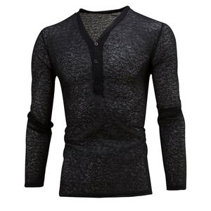 New stylish long sleeve men custom t shirt high quality cheap prices shirts - Product Image 4