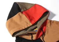 Sudadera con Capucha Ligera y Ecológica de Algodón 100% para Hombre y Mujer, Tallas Grandes, Estilo Casual Urbano, Diseño Color Block