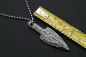 Collar de acero de Damasco hecho a mano, colgante de estilo Punk Unisex con forma personalizable, latón y Chapado en cobre para regalo - Product Image 3