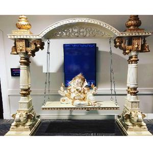 Indian Wedding Ceremony Decor Swing Double Pole Swing Indoor Wedding Modern Mehandi Stage Jhula <b>Decoration</b> Teak Wood Jhula usa - Product Image 1