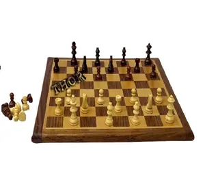 Houten Schaakspel Reizen Schaken Set Voor Kinderen En Volwassenen Schaken En Dammen Set Game Board Interieur Voor Opslag 12 "X 12"