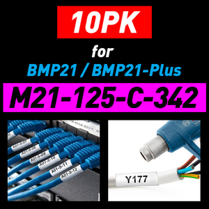 For Brady M21-250-423 Cartridge 0.25&quot; W X 21' L Black on White Black on Yellow B423 Permanent Polyester Heat Shrink Tube