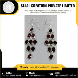 Boucles d'oreilles en fil d'argent sterling 925 avec pierres précieuses pour femmes, bijoux de mode pour fiançailles, fêtes, cadeaux, prix bas - Product Image 4