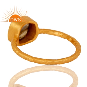 Square Cut <b>Labradorite</b> Gemstone Engagement <b>Ring</b> Gold Plated Hammered Silver <b>Ring</b> Jewelry Manufacturer - Product Image 3