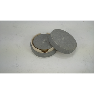 Lot de 4 sous-verres en laiton shagreen avec bordure, modèle DAPHOCO 0064, 0,12x0,12x0,05, personnalisables, pour bijoux et mode - Product Image 5