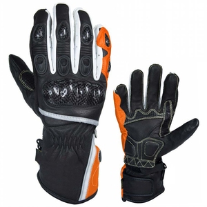 Guantes de moto de cuero impermeables con función de pantalla táctil cálida para motociclistas - Product Image 5