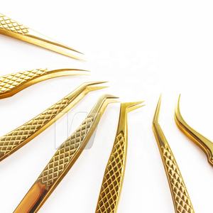 แหนบต่อขนตาแบบคงทนปลายแหลมทนทานเคลือบทองทำโลโก้ได้ตามต้องการจากญี่ปุ่น - Product Image 1