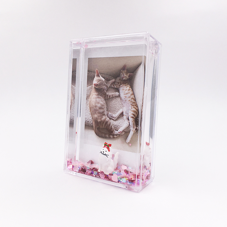 Супер милая Плавающая кошка Высококачественная пластиковая рамка Shake-it новейший стиль блестящая жидкая рамка Instax