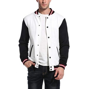 Manteaux en cuir avec patchwork Streetwear pour hommes Veste de baseball universitaire personnalisée brodée en chenille pour couples pour hommes - Product Image 1
