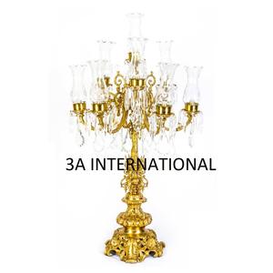 Candelabro de 9 Brazos Chapado en Oro con Campana de Vidrio para Decoración de Mesa de Bodas, Fiestas y Hoteles - Product Image 2