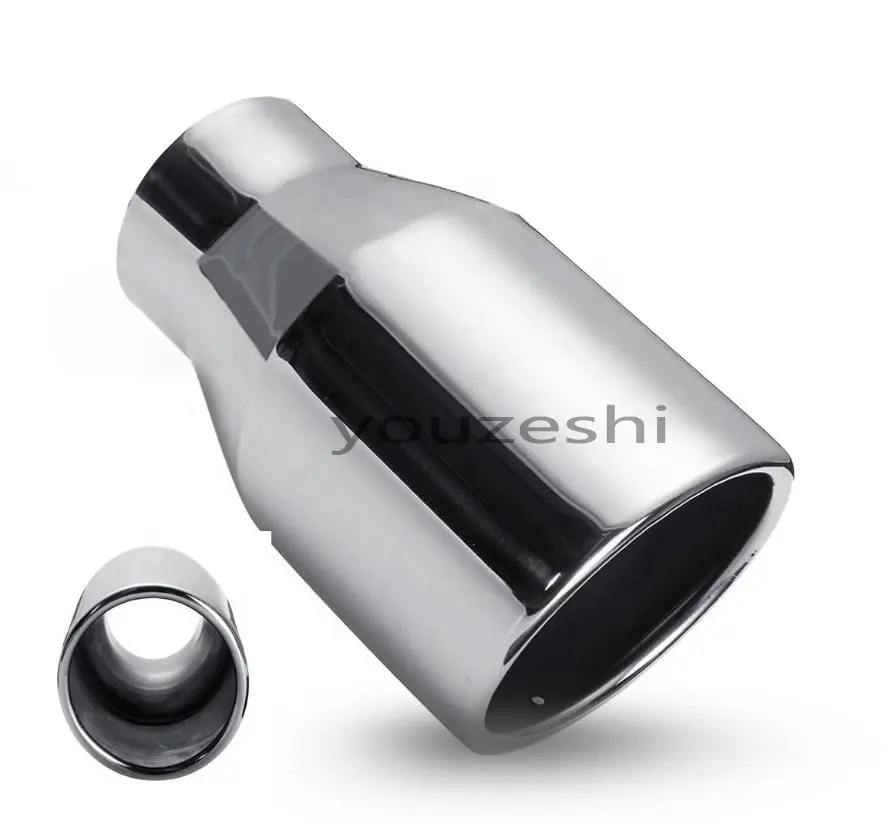 High Quality Single Straight Cut Exhaust Pipe Tip 2.25/2.5" Inlet 4" Outlet 7"Long Stainless Steel