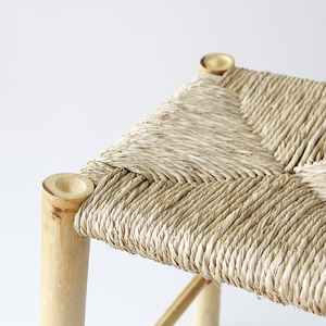 Taburete de Bambú con Asiento de Mimbre, Muebles de Bambú al por Mayor - Product Image 6