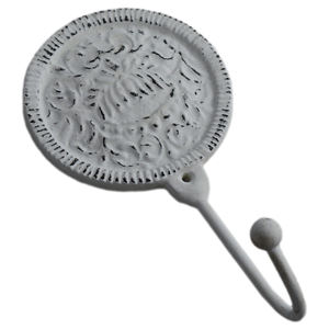 Crochets de porte ronds en forme de pièces de monnaie, pièces, accessoire suspendu en tissu de couleur blanche, finition peinte et de qualité fraîche - Product Image 1