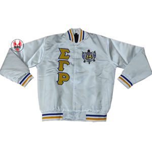 Vente à chaud, vestes en satin de soie Sigma Gamma Rho à la mode, vestes en satin, veste en satin de couleur unie avec logo personnalisé - Product Image 3