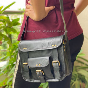 Küçük boy siyah deri el yapımı çanta omuz çantaları - Product Image 5