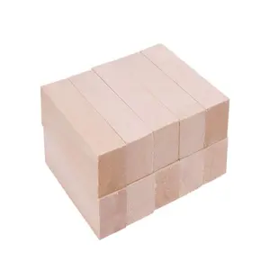 Unpaint अधूरा लकड़ी के ब्लॉक लकड़ी पर नक्काशी के लिए शौक किट balsa लकड़ी के ब्लॉक