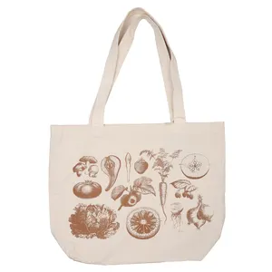 BSCI Shopper Bag Canvas Tote Bags Manufacturer Custom Silkscreen Onion Cotton Natural Unisex Tote Bag Free Shipping Letter