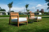 Silla Soffa Cattalina Bali Indonesia de Madera de Teca, Diseño Moderno y Minimalista, Duradera, Ecológica, para Sala de Estar, Hospital o Exteriores