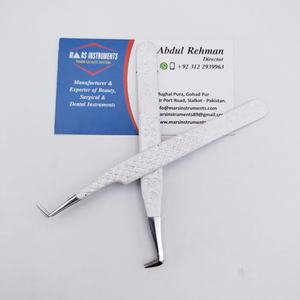 Pince à épiler d'extension de cils en acier inoxydable 90 Boot Strong Hold avec pointe en fibre pointue Private Label Solid - Product Image 5