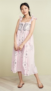 Vestido Midi Ajustado en Línea A para Mujer, Color Rosa Claro, con Lentejuelas Bordadas, Sin Mangas, con Tirantes, Perfecto para la Noche - Product Image 5