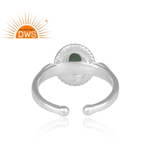 Anillo de plata de primera ley con gema azul turquesa para mujer, sortija, plata esterlina, diseño fino, hecho a mano - Product Image 4