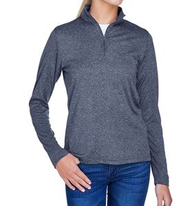 Pull-over de performance pour femme à col montant, séchage rapide, évacuation de l'humidité, double séchage, fermeture éclair 1/4, en polaire, polyester/coton, écologique - Product Image 1