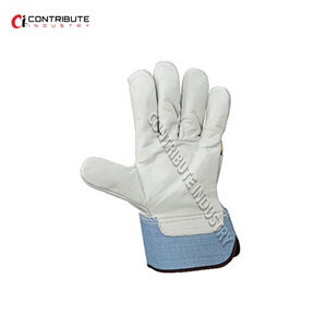 Gants de sécurité en cuir croûte canadien anti-coupure et antidérapants pour la construction, protection des mains, logo et couleur personnalisables, inspection QC % - Product Image 2