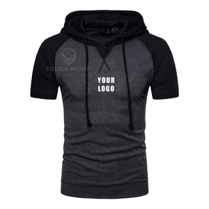 Nuevo Diseño Colorido, Sudaderas y Hoodies de Manga Corta para Hombre, 100% Algodón Tejido, Impresión Personalizada - Product Image 3