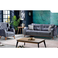 Ensemble de canapés Chesterfield contemporains de qualité supérieure, extensibles, avec cadre en bois massif capitonné, pour appartement/villa