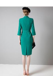 ชุดเดรสผู้หญิงไซส์ใหญ่พิเศษยาว3ส่วนคอลเลกชั่นใหม่สำหรับสาวออฟฟิศทันสมัย - Product Image 4