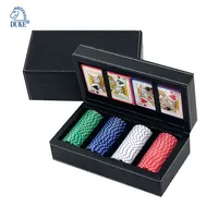 Fiches da Poker a 4 file space 200-300 Set di fiches da Poker in scatola di pelle