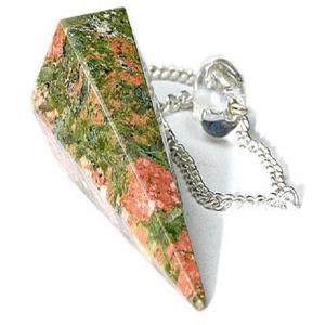 Unakite Faceted Cone Pendulum <b>Amazing</b> Natural Crystals for Dowsing Healing Semi-Precious Stone Craft for Chakra Balancing - Product Image 3