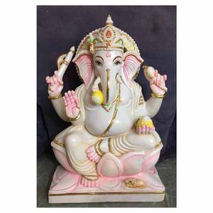 พิเศษที่ทำด้วยมือสีขาวหินอ่อนพระพิฆเนศ Ji รูปปั้น - Product Image 1