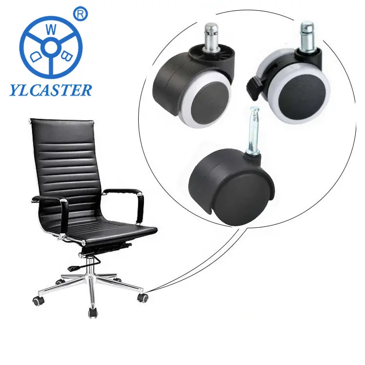 All style Hot Black 1.5 Inch Plastic Chair Caster Furniture Nylon Castor Wheels For Office Chairs