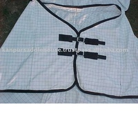Manta de Verano Personalizable para Caballos con Malla Antimosquitos, Ecológica, con Logotipo de PVC, Cierre de Cremallera y Relleno de Algodón, Talla L, Impermeable, para Doma Clásica