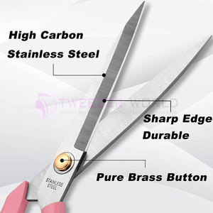 กรรไกรตัดผ้าสำหรับงานหนัก กรรไกรตัดเย็บเสื้อผ้า ขนาด 9 นิ้ว ใบมีดสแตนเลสคมพิเศษ อเนกประสงค์ สำหรับงานสำนักงานและงานฝีมือ - Product Image 3