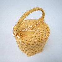 Panier antique en bambou tissé à la main, écologique et naturel, pour le rangement des fruits et des œufs