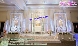 Majestic Grand Mughal Wedding Stage Decor Decoración exclusiva para eventos de Chennai de Srilanka Kenia Elegante Configuración de escenario de boda - Product Image 5