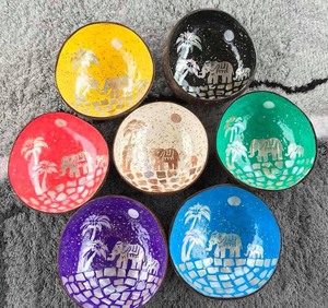 D'AÇAI DÉCOR BOL COLORÉ LAQUE BOL de NOIX de COCO FABRIQUÉ AU VIETNAM BOL LAQUÉ DÉCOR MAISON DE VACANCES - Product Image 3