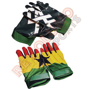 Guantes de fútbol americano para hombre diseño pegajoso de pata de Palma por encargo sublimado mano trasera guantes de fútbol sublimación al por mayor - Product Image 6