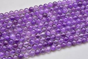 Perles en pierre naturelle d'améthyste pour la fabrication de bracelets, fil de perles rondes de 8mm, haute qualité, livraison gratuite - Product Image 2